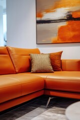 Wall Mural - Orange Living Room