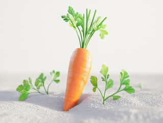 Wall Mural - Carrot with leaves