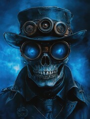 Sticker - Skull with hat and goggles