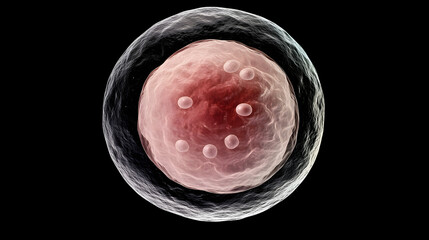 Poster - Detailed Microscopic View of a Single Eukaryotic Cell Structure Showing the Nucleus Cytoplasm and Cell Membrane  Abstract Scientific Background Representing Microbiology Biotechnology