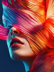 Wall Mural - Woman with colorful hair