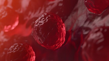 Aufkleber - Glossy shiny red spherical object with a reflective liquid like surface and vibrant colorful lighting in an abstract conceptual digital art composition  The image has a futuristic technological