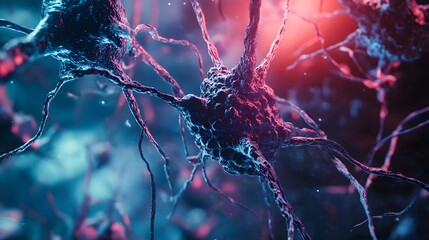 Aufkleber - Glowing Biohazard   Intricately detailed microscopic organic structure in a vibrant multicolored abstract composition evoking a sense of futuristic biotechnology scientific research
