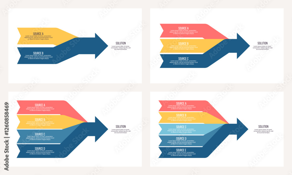 Business infographic template. Arrow chart with options, steps. Vector ...