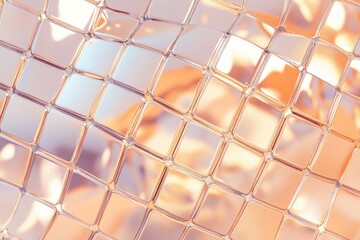Wall Mural - metallic mirrored tiles create an abstract geometric pattern with a minimalist aesthetic in soft lig