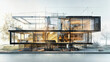 © Александр Марченко - Modern glass house project showing transparent walls and interior design