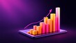 © Din Nasahrudin - Business 3d tablet virtual growth arrow financial graph on digital technology strategy background with finance data marketing chart analysis report or success investment diagram economy screen profit.