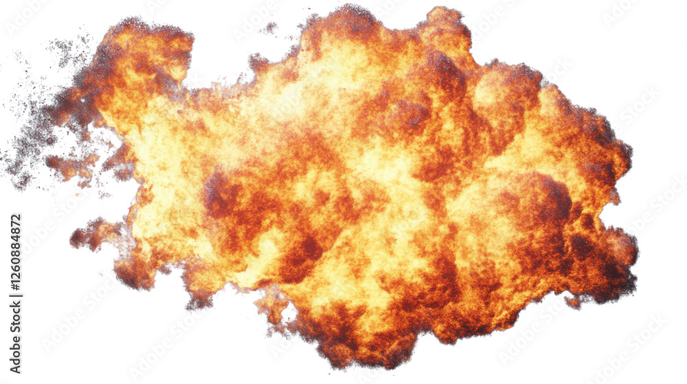 Realistic fire explosion with transparent background for visual effects ...