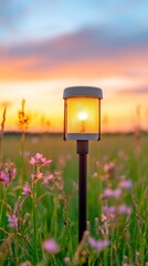 Poster - Vibrant Eco-field Monitoring Rustic Weather Station in Blooming Meadow - Smart Climate Data Tools for Sustainable Agriculture and Modern Environmental Solutions