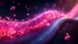 © Gufis - Pink particles flowing in vessel, dark background, science concept, medical illustration