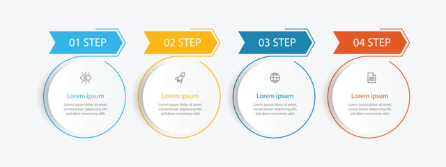 Leinwandbilder - 4 step circle infographic template 