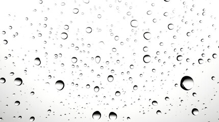 Aufkleber - Isolated transparent water drops with reflections and shine against a clean white background  Minimalist nature inspired and serene composition