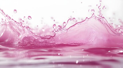 Aufkleber - Stunning abstract image featuring a dynamic and colorful water splash in shades of vibrant pink and purple  The splash creates a mesmerizing pattern with bubbles droplets and ripples on a blurred