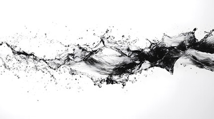 Poster - The Untamed Essence of Water in Monochrome Fluidity   A Dynamic Abstract Expression of Motion and Energy showcasing the power speed and impact of water in a captivating black and white visual