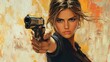 © CinimaticWorks - a tactical woman holding and aiming a firearm with precision, demonstrating combat training, defensive shooting, and professional law enforcement skills in action