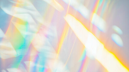 Wall Mural - abstract rainbow dreamy light reflections overlay with a soft iridescent glow, vibrant pastel colors