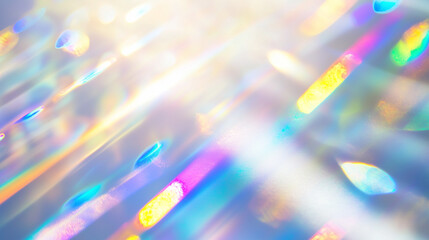 Wall Mural - abstract rainbow dreamy light reflections overlay with a soft iridescent glow, vibrant pastel colors
