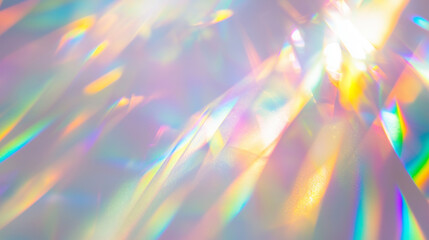 Wall Mural - abstract rainbow dreamy light reflections overlay with a soft iridescent glow, vibrant pastel colors