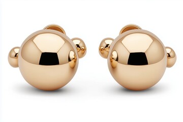 Elegant gold spherical earrings with minimalist design and polished finish