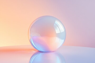Wall Mural - modern disco ball texture reflecting soft blue and purple lights in a minimalist setting with an ele