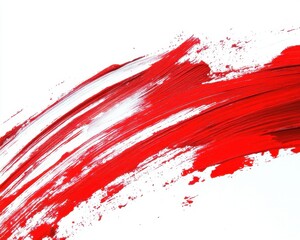 Wall Mural - A red and white brush stroke with red paint