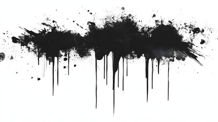 Aufkleber - A striking monochrome abstract background featuring dramatic splatters blots and brushstrokes of flowing ink in a bold dynamic and expressive composition