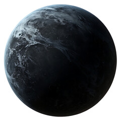 mysterious black planet absorbing light isolated on transparent background