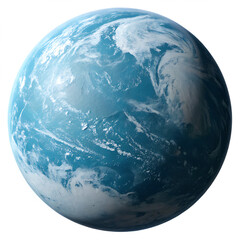 Wall Mural - realistic exoplanet with blue oceans isolated on transparent background