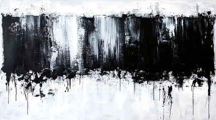 Aufkleber - Captivating Abstract Art with Dramatic Monochrome Textures and Layered Brushstrokes