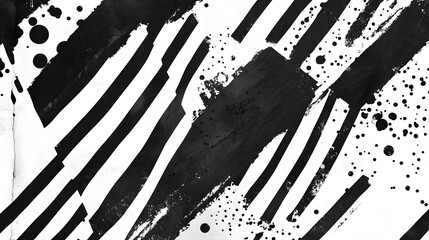 Aufkleber - Dynamic and impactful abstract background with bold black and white painterly strokes splatter and textured grunge elements  Minimalist and modern conceptual design