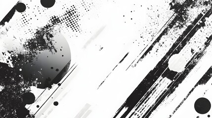 Aufkleber - Dynamic and Striking Monochrome Abstract Texture with Bold Splashing Ink Strokes Blots and Expressive Brush Marks  Captivating Background Design