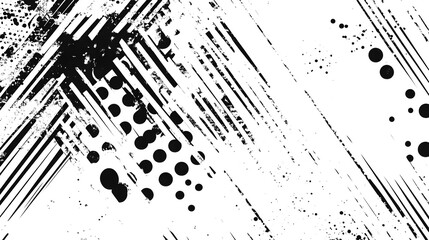 Fototapete - Dynamic Monochrome Splash Abstract Grunge Texture Background with Overlapping Graphic Elements and Fluid Distorted Patterns