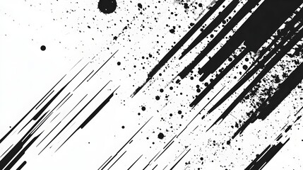 Aufkleber - Energetic abstract black and white background with dynamic explosion splatter and particle motion effects  Powerful graphic design template with industrial futuristic and experimental visual style