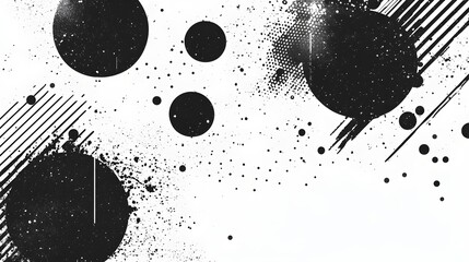 Fototapete - Energetic and dynamic abstract art background with monochrome paint splatter drips and grunge like textures  Captivating abstract design with bold contrasting patterns and shapes creating a striking