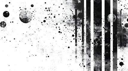 Fototapete - Energetic Black and White Abstract Watercolor Splatter Painting Background  Dynamic Graphic with Vibrant Textured Splashes and Blots  Striking Modern Monochrome Design Element