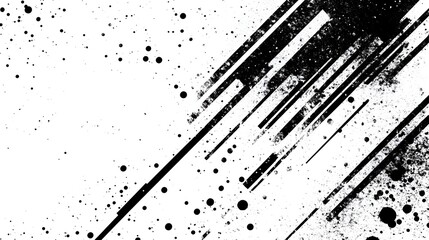 Fototapete - Energetic Monochrome Abstract Geometric Background with Dynamic Graphic Patterns Shapes Lines and Splashing Effects Evoking a Sense of Motion Technology and Contemporary Design