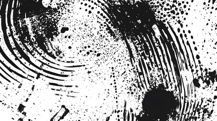 Fototapete - Explosion of Black and White Fluid Shapes and Splatters Abstract Background  Energetic Dynamic and Visually Captivating Grunge Textured Wallpaper Design