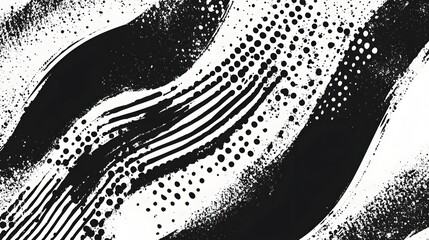 Fototapete - Flowing Monochrome Abstract Geometric Graphic Design with Dynamic Movement and Vibrant Contrast  Captivating background with a futuristic modern and experimental feel  Suitable for website poster