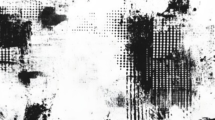Poster - Grungy abstract monochrome textured background with distressed halftone overlay patterns splash effects and vintage grunge style  Ideal for graphic design digital art wallpaper