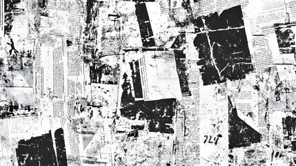 Aufkleber - Grungy distressed and layered abstract monochrome graphic texture background with a contemporary experimental and minimalist design