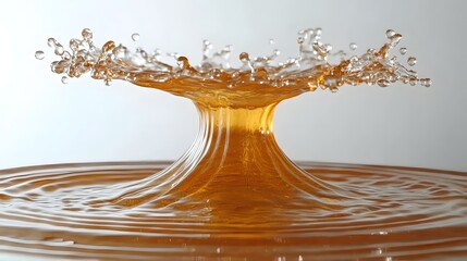 Aufkleber - Magnificent liquid splash creating captivating swirls and curves in a vibrant orange hue showcasing the dynamic and fluid nature of water with its mesmerizing flow and motion