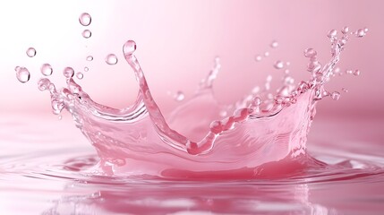Fototapete - Mesmerizing abstract image showcasing the ethereal beauty of a water splash in soft pastel pink hues  The fluid dynamics and movement of the liquid create an elegant soothing