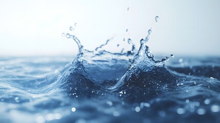 Fototapete - Mesmerizing Splash of Pristine Water Capturing the Essence of Nature s Fluidity   A captivating image of a water droplet creating a dynamic and visually stunning splash