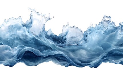 Fototapete - Powerful and dynamic turquoise ocean wave with splashing water motion creating an abstract textured background  Fluid dynamics and natural force of flowing water in vivid blue and white colors