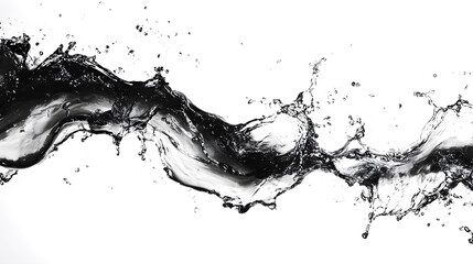 Fototapete - Powerful monochromatic water splash in motion showcasing the dynamic and fluid nature of water with a high contrast minimalist aesthetic