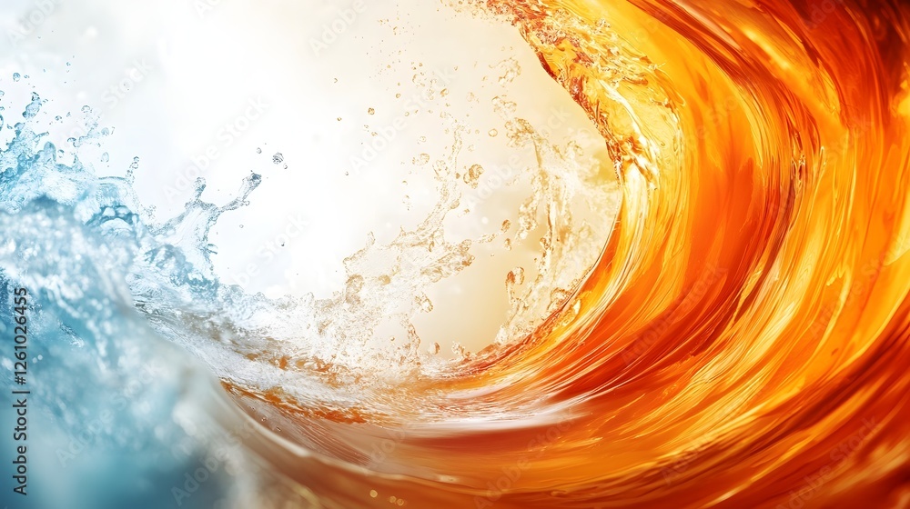Powerful ocean wave crashing with mesmerizing motion and energy ...