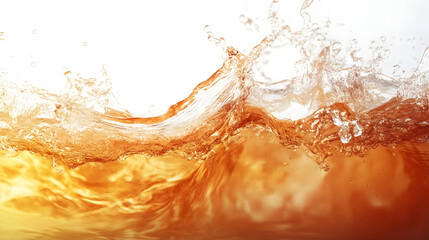 Poster - Powerful splash of vibrant orange and yellow waves in dynamic movement creating an high energy digital artwork  The image showcases the raw power and force of the liquid elements