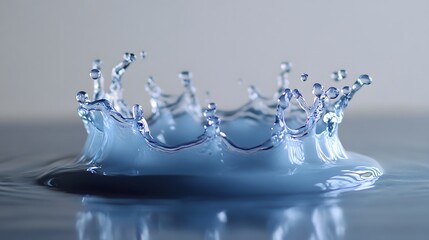 Poster - Powerful splash of vibrant transparent water droplets cascading in dynamic motion creating a captivating abstract pattern and textural background