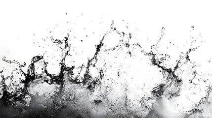 Poster - Powerful water splash with dynamic and energetic motion creating an abstract graphic monochrome background with high contrast and unique texture