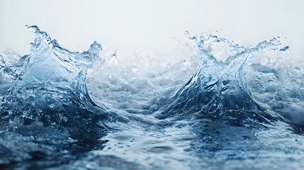 Leinwandbilder - Powerful waves of frozen water crashing against each other in a mesmerizing display of nature s intense and dynamic energy  The image captures the beauty and raw power of the aquatic environment